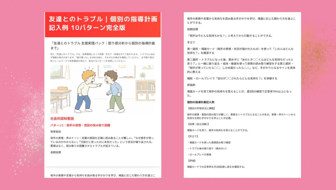 友達トラブル分析実践パックの内容紹介