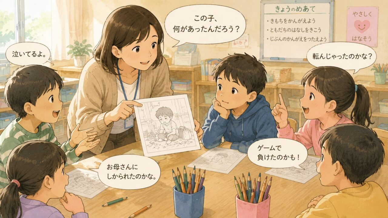 子どもとの対話を大切にする様子