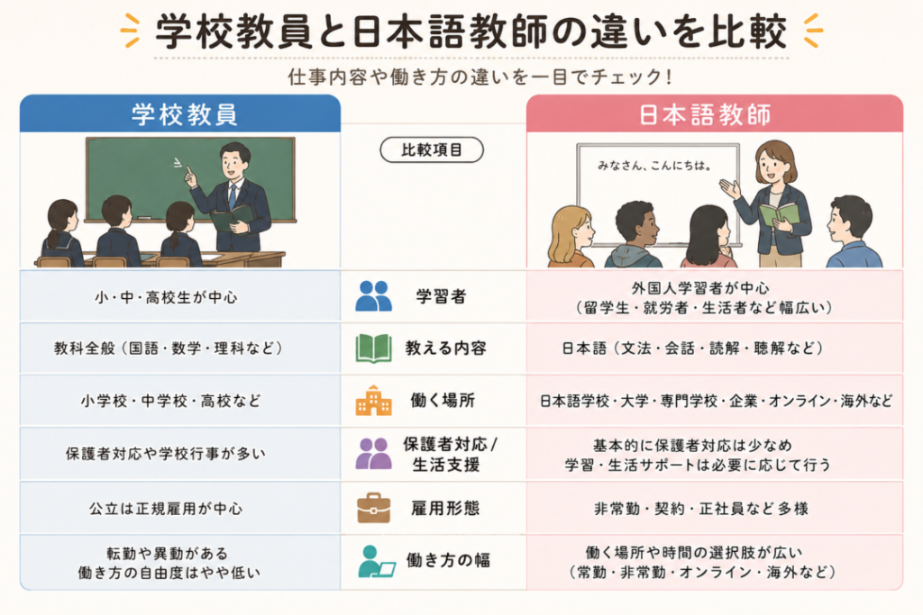 日本語教師の仕事内容のイメージ