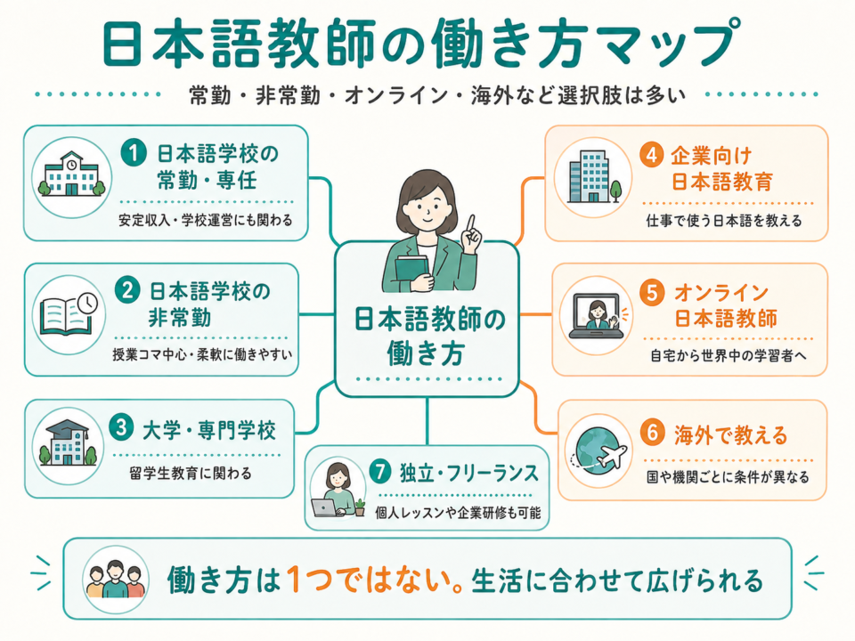 日本語教師のさまざまな働き方