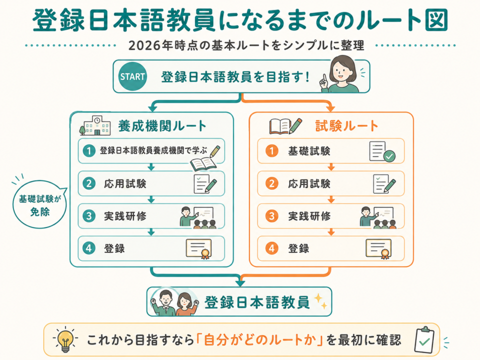 登録日本語教員になるまでの資格取得ルート