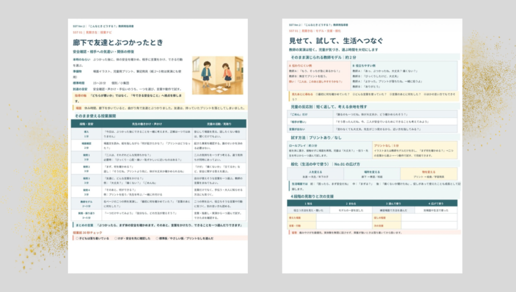 こんなときどうする教師用指導書の見開き