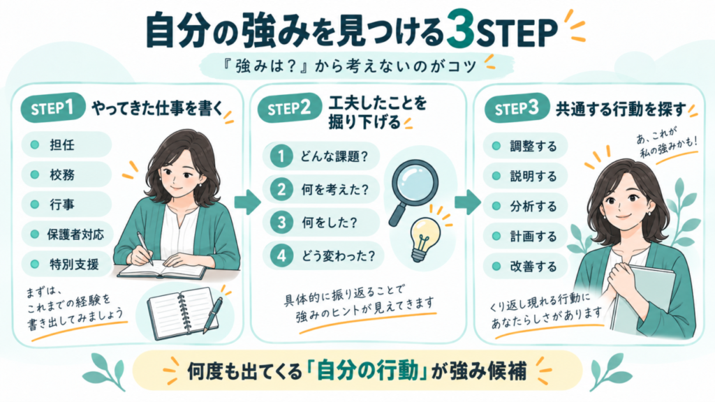 教員が自分の強みを見つけるための3ステップ