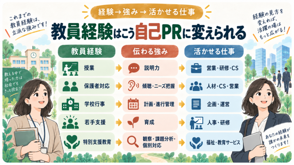 教員経験から作る転職自己PRの7つの例文テーマ